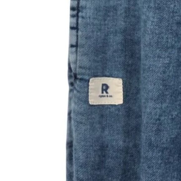 Ripton & Co. Womens Medium Pants Joggers Faux Denim Acid Stone Wash Drawstring - Picture 5 of 9